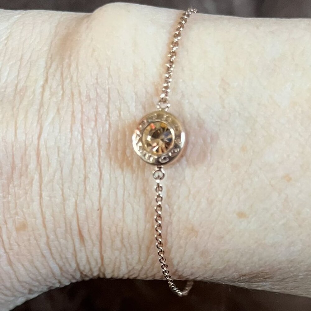 Authentic Coach Open Circle Rhinestone Slider Bracelet – Rose Gold - Picture 8 of 8